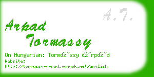 arpad tormassy business card